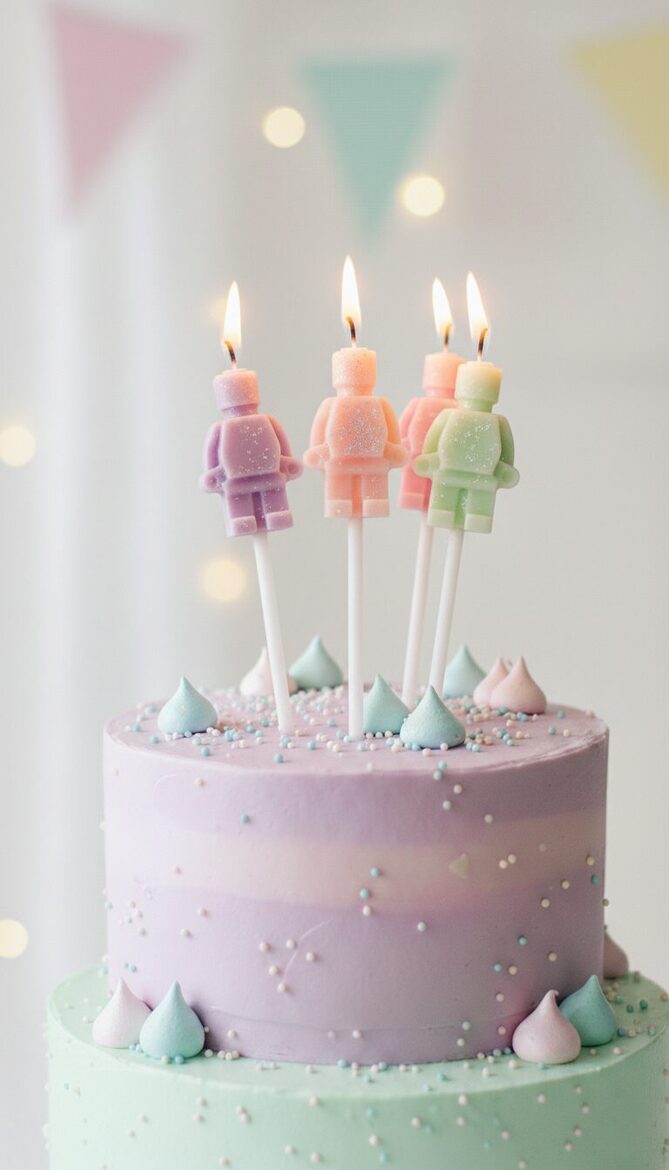 Latvijā ražota bišu vaska Svecīte-toperis Lego cilvēciņš | 1 gab